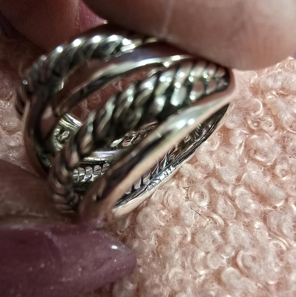 David Yurman- Wide Sterling Silver Crossov… - Picture 11 of 12